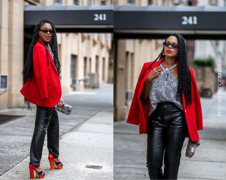 Ethical Style: #NYFW Thrifted Blazer and Leather Pants [DAY 3] - Conscious  & Chic